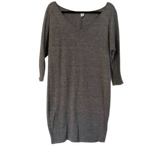 Gray Old Navy Dress 3/4 Sleeves V-Neck